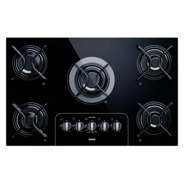 Cooktop 5 Bocas Mesa De Vidro Bivolt Preto 1642 Fischer