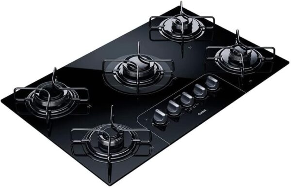 Cooktop 5 Bocas Mesa De Vidro Bivolt Preto 1642 Fischer - Image 2