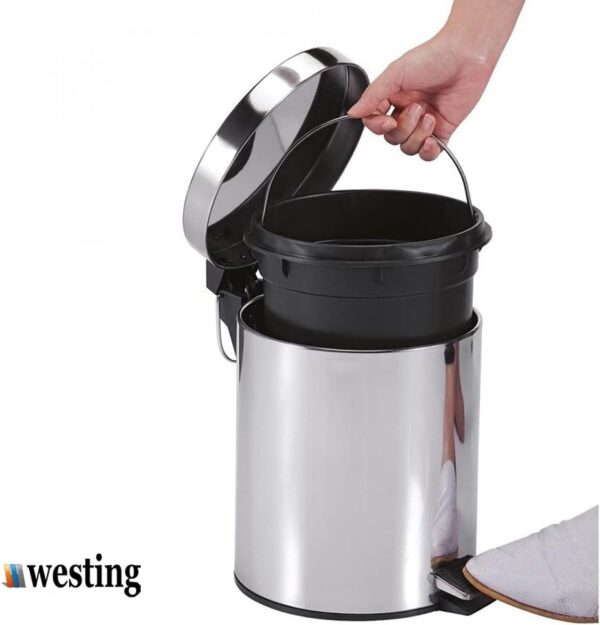 Lixeira 5L Inox com Balde Interno Removível Acabamento Polido - Westing - Image 3
