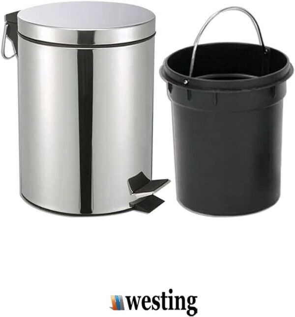 Lixeira 5L Inox com Balde Interno Removível Acabamento Polido - Westing - Image 4