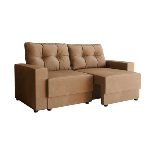 Sofá 2 Lugares Retrátil Lubeck Suede Bege 140cm